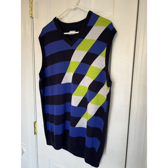 Adidas Men’s Performance Golf Graphic Sweater Vest Blue Green Size Large‎ - Picture 6 of 15